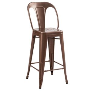 wohnli-moebel-suche-M21037196-1 Set aus 2 Stühlen für einen 67 cm großen Kücheninseln aus Kupfermetall 40x100x41cm Metall Kupfer Maison Pavane Möbel Esszimmermöbel Barhocker