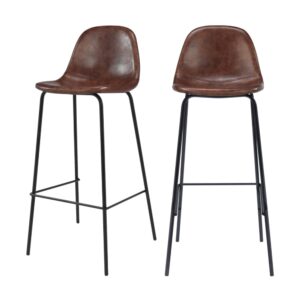 wohnli-moebel-suche-M21037226 Wohnli Möbelsuche - 2er-Set Barhocker 75 cm aus braunem Kunstleder
