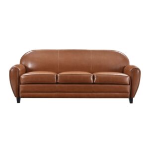 Wohnli Möbelsuche - 3-Sitzer-Sofa in Camel aus beschichtetem Spaltleder
