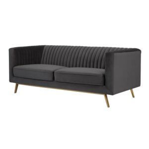 174x70x85cm Samt Grau Rendez-Vous Déco Sofas und Sessel Sofas 2-Sitzer-Sofas & 3-Sitzer-Sofas
