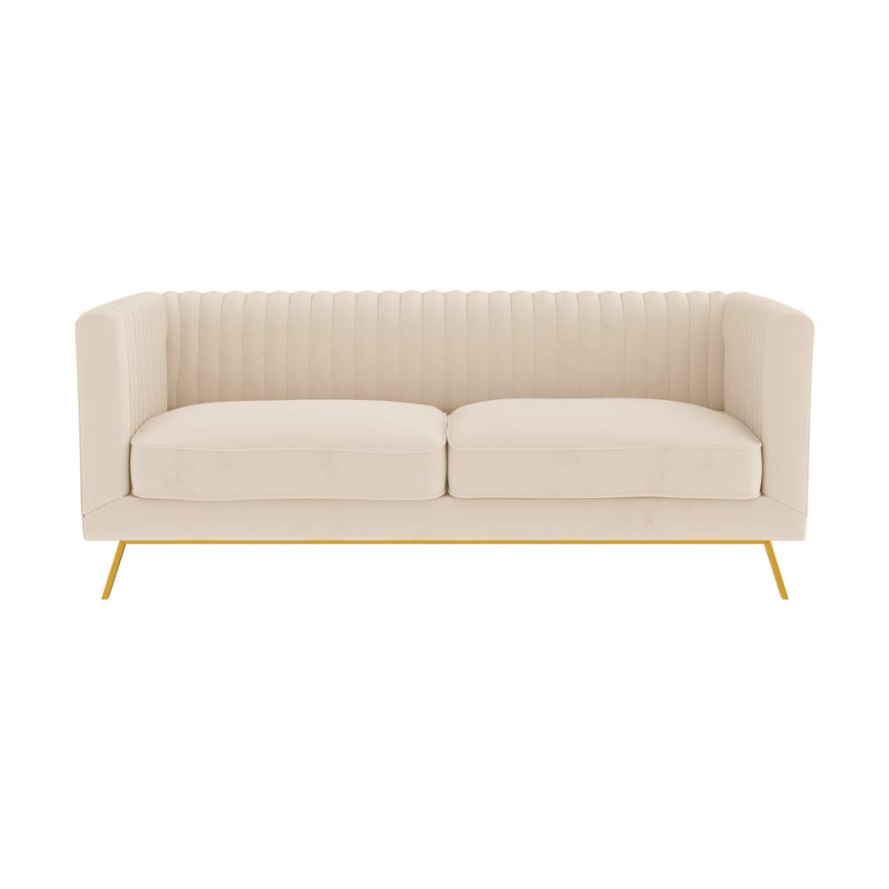 wohnli-moebel-suche-M21037476 Wohnli Möbelsuche - 2-Sitzer-Sofa aus beigefarbenem Samt