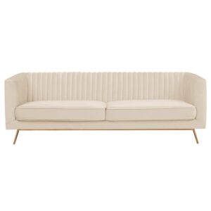 Wohnli Möbelsuche - 3-Sitzer-Sofa aus beigem Samt
