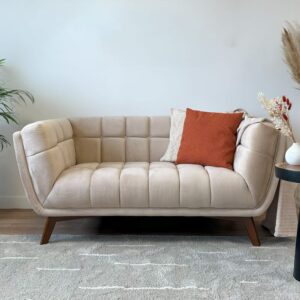2-Sitzer-Sofa aus beigefarbenem Samt 164x77x90cm Samt Beige Rendez-Vous Déco Sofas und Sessel Sofas 2-Sitzer-Sofas & 3-Sitzer-Sofas