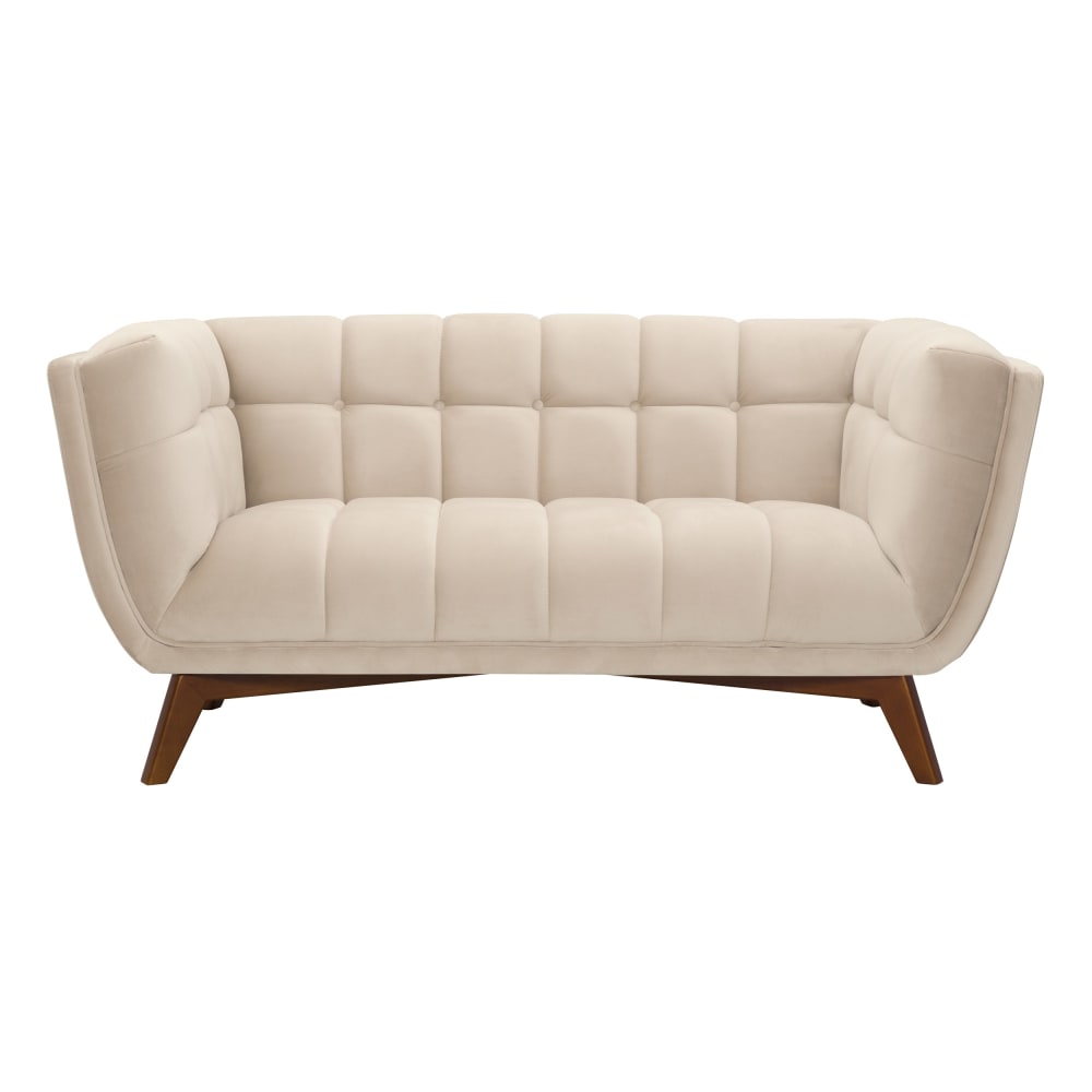 Wohnli Möbelsuche - 2-Sitzer-Sofa aus beigefarbenem Samt