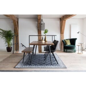 Bank aus Walnussholzfurnier L180 180x45x40cm Holz Braun Dutchbone Möbel Esszimmermöbel Sitzbank und Holzbank