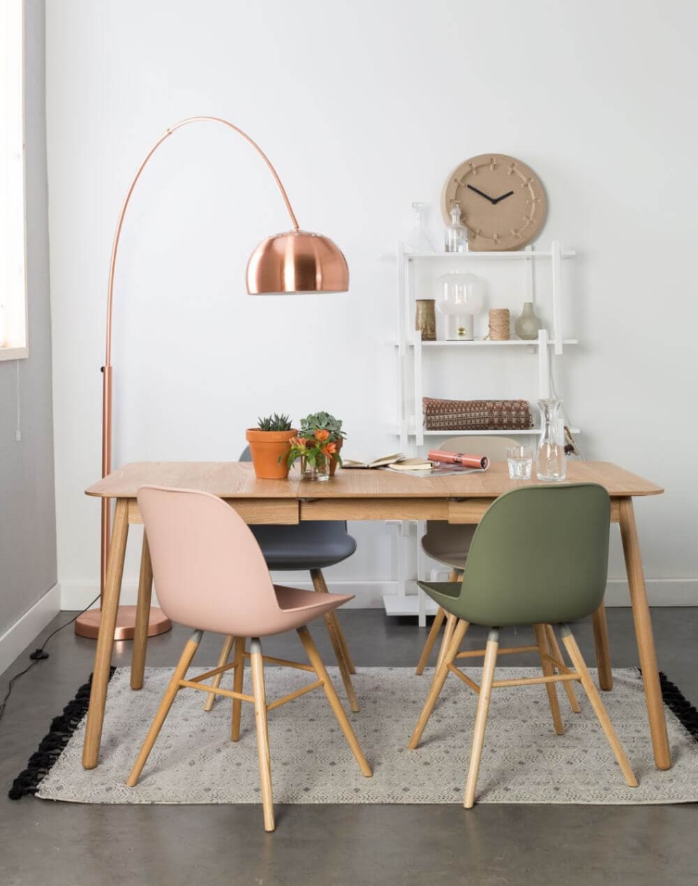 Ausziehbarer Tisch aus Eschenholz 160x76x80cm Holz Braun Zuiver Möbel Esszimmermöbel Esstische