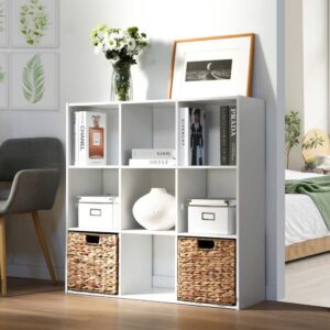Regal mit 9 Fächern - Weiß 93x93x30cm Spanplatte Weiß Calicosy Möbel Wohnzimmermöbel Regale