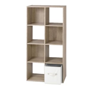 wohnli-moebel-suche-M21045045-1 Regal zur Aufbewahrung mit 8 Fächern - H123 cm - Holzdekor hell 30x123x62cm Spanplatte Beige Calicosy Möbel Wohnzimmermöbel Bücherregale
