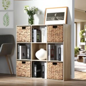 wohnli-moebel-suche-M21046342-1 Regal mit 9 Fächern - Holzdekor hell 93x93x30cm Spanplatte Beige Calicosy Möbel Wohnzimmermöbel Regale