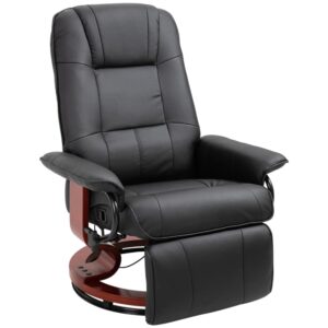 wohnli-moebel-suche-M21052835 Wohnli Möbelsuche - Schwarz-Kunstleder-Dreh-Sessel mit Relaxfunktion & Holz