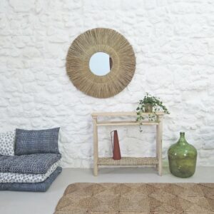 wohnli-moebel-suche-M21053586-1 Konsole aus Teakholz, beige 90x80x25cm Holz Beige Decoclico Möbel Wohnzimmermöbel Konsolentische