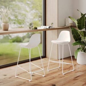 wohnli-moebel-suche-M21054671-1 Set aus 2 weißen Stühlen für eine 65 cm zentrale Insel 44x85x44cm PP - Polypropylen Weiß Maison Pavane Möbel Esszimmermöbel Barhocker