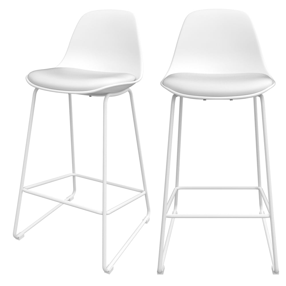 Wohnli Möbelsuche - Set aus 2 weißen Stühlen für eine 65 cm zentrale Insel