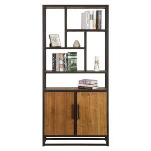 wohnli-moebel-suche-M21059808-1 Regal aus recyceltem Zedernholz und Metall 90x195x35cm Holz Braun Maison Pavane Möbel Wohnzimmermöbel Regale