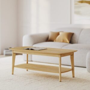 wohnli-moebel-suche-M21061535-1 Rechteckiger Beistelltisch aus hellem Holz 120x46x60cm Holz Braun Maison Pavane Möbel Wohnzimmermöbel Couchtische