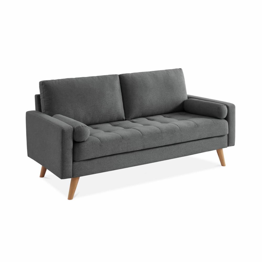 Wohnli Möbelsuche - Dunkelgraues 3-Sitzer Sofa mit Stoffbezug