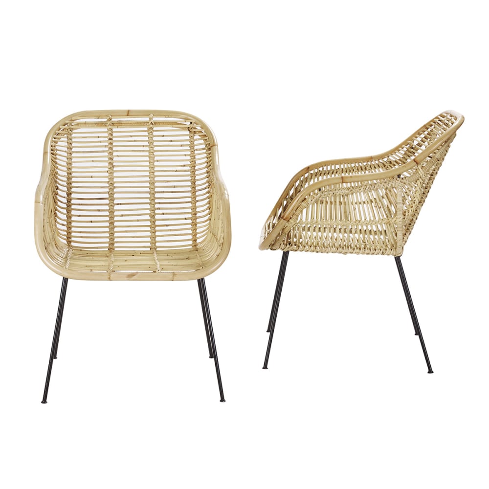 wohnli-moebel-suche-M21062714 Wohnli Möbelsuche - 2 Stühle aus Rattan und Metall