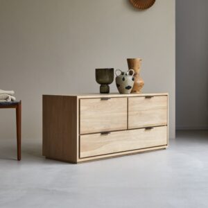 wohnli-moebel-suche-M21065544-1 TV Schrank aus massivem Eichenholz 120 cm 120x55x45cm Holz Beige Tikamoon Möbel Wohnzimmermöbel TV-Möbel