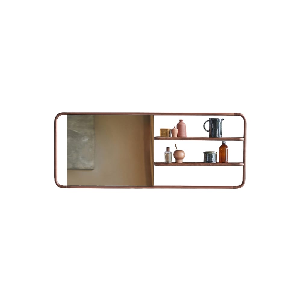 wohnli-moebel-suche-M21065557 Wohnli Möbelsuche - Spiegelregal aus Nussbaum und Messing