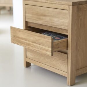 Schreibtisch aus massiver Eiche mit Schubladenmodul 160x74x60cm Holz Braun Tikamoon Möbel Büromöbel Schreibtische