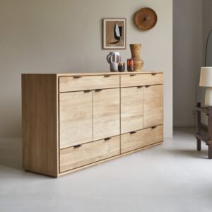 wohnli-moebel-suche-M21065575-1 Buffet aus massivem Eichenholz 200 cm 200x92x45cm Holz Beige Tikamoon Möbel Esszimmermöbel Sideboards, Highboards & niedrige Anrichten