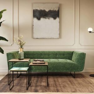 3er-Set Beistelltische aus Stahl und Aluminium 48x58x48cm Stahl Schwarz Kare Design Möbel Wohnzimmermöbel Beistelltische