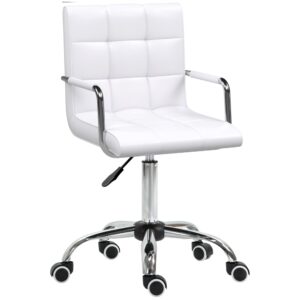 Weißer Bürostuhl 53x99x54cm PVC - Polyvinlychlorid Weiß Homcom Möbel Büromöbel Bürostühle