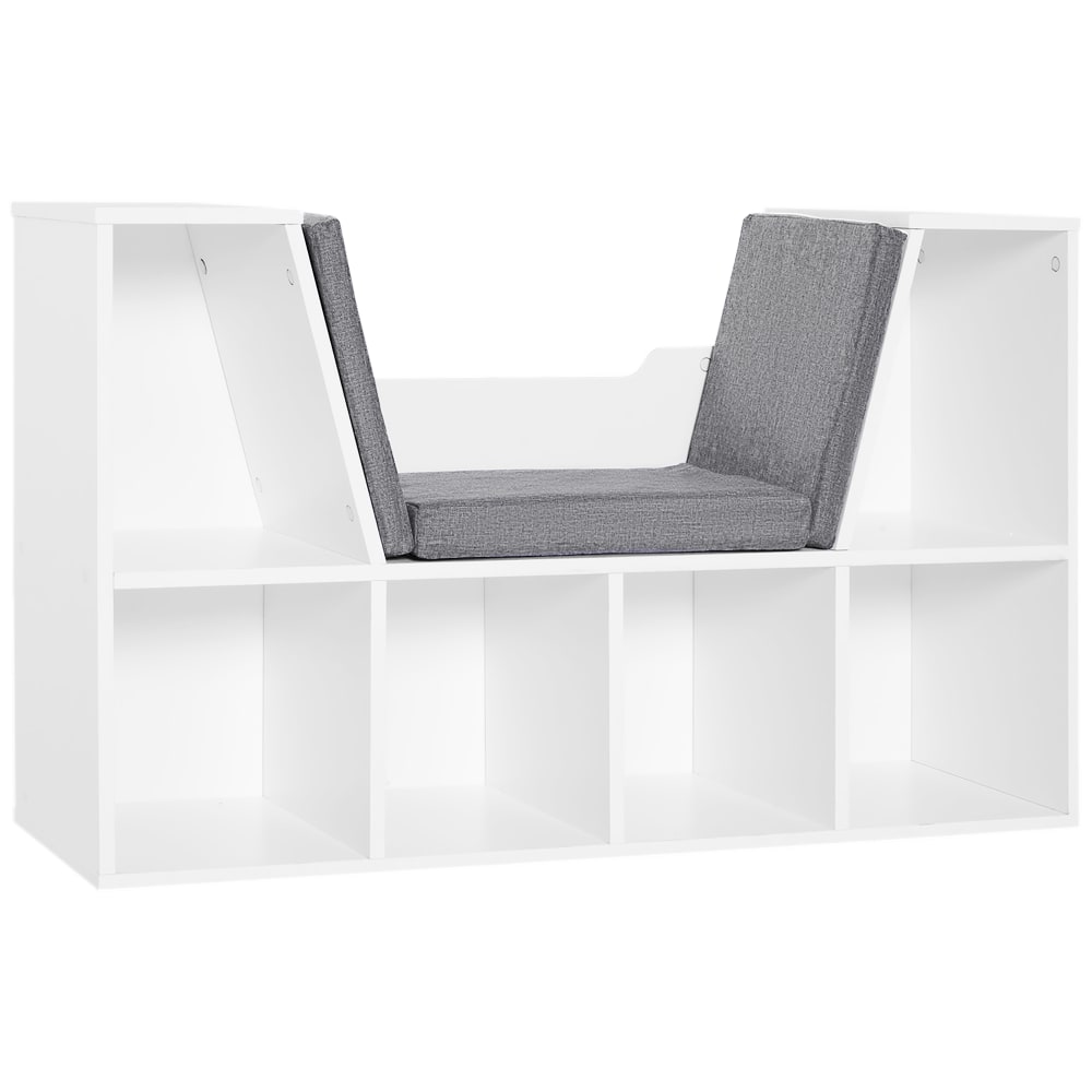 Wohnli Möbelsuche - Bibliothèque banc 2 en 1 - 6 casiers coussins inclus