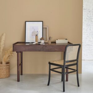 wohnli-moebel-suche-M21068093-1 Schreibtisch aus Mangoholz mit 2 Schubladen 125x80x60cm Holz Braun BERAH GETAH Möbel Büromöbel Schreibtische