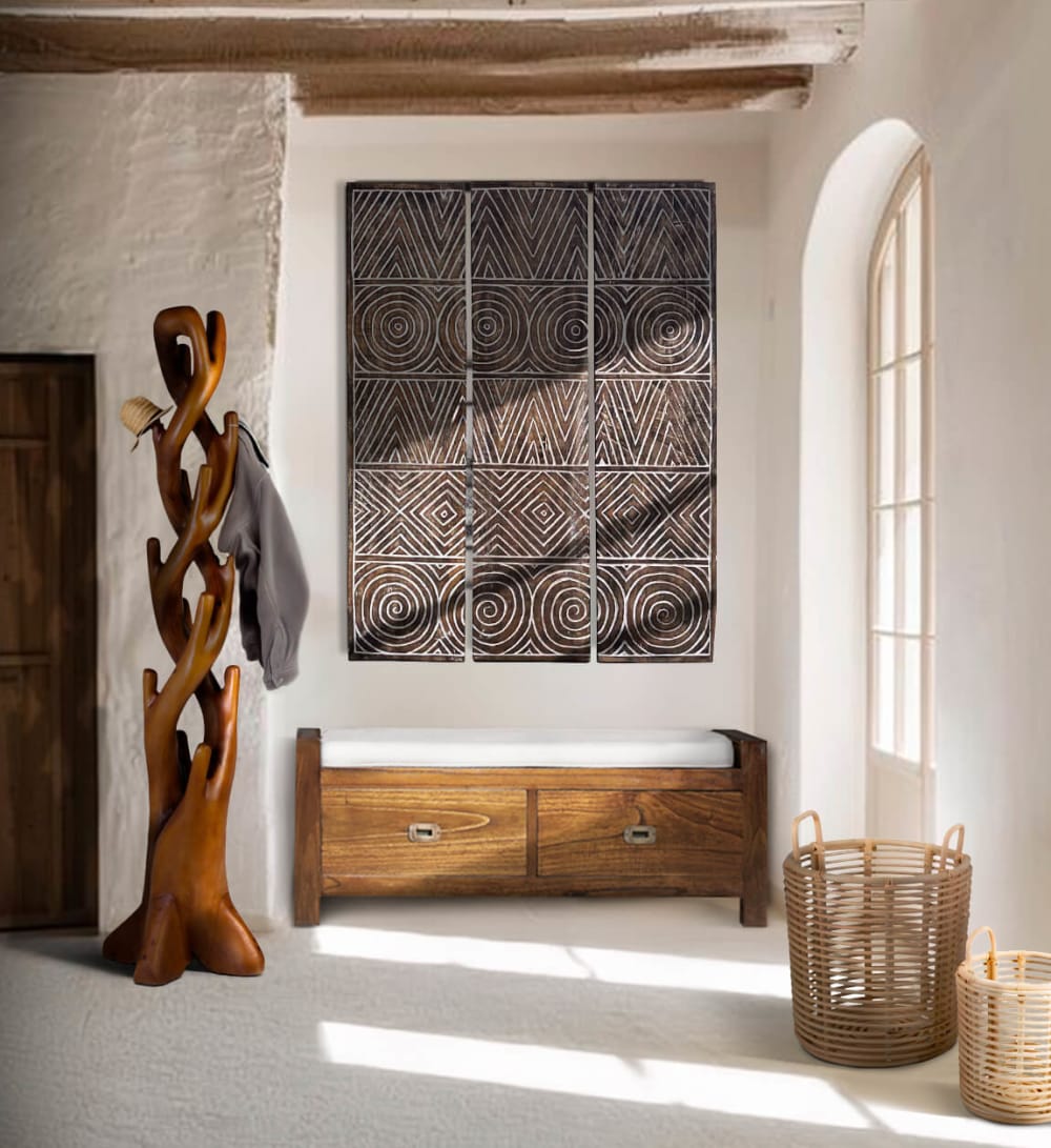 120x45x37cm Holz Braun MOYCOR Möbel Schlafzimmermöbel Bettbänke