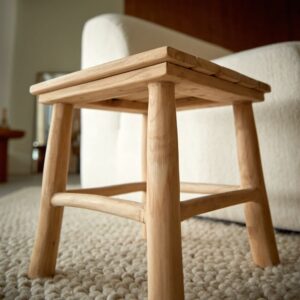 Beistelltisch aus massivem Teakholz 30x30x30cm Holz Beige Tikamoon Möbel Wohnzimmermöbel Beistelltische