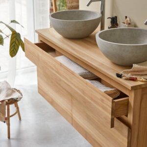 120x51x45cm Holz Beige Tikamoon Möbel Badezimmermöbel Badezimmerschränke