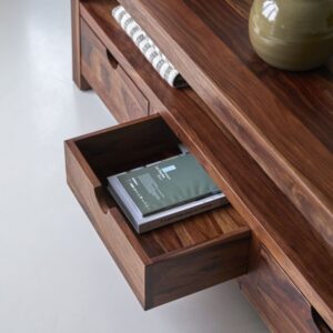 TV Schrank aus massivem Palisanderholz 200 cm 200x50x45cm Holz Braun Tikamoon Möbel Wohnzimmermöbel TV-Möbel