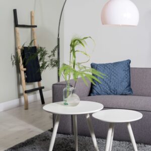 2er-Set Beistelltische aus Holz, weiß 50x50x50cm Holz Weiß White label Möbel Wohnzimmermöbel Beistelltische