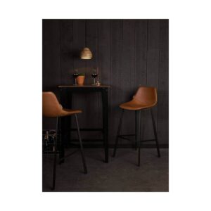 Barstuhl aus Kunstleder in Braun 54x91x50cm PVC und Synthetik Braun Dutchbone Möbel Esszimmermöbel Barhocker