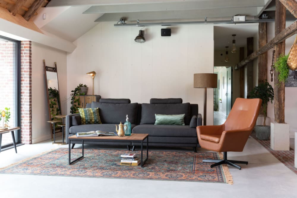 Couchtisch aus massivem Mangoholz und Stahl 110x41x60cm Holz Braun Dutchbone Möbel Wohnzimmermöbel Couchtische