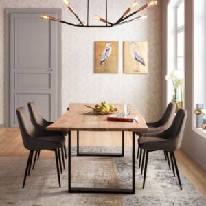 48x84x57cm Samt Braun Kare Design Möbel Esszimmermöbel Stühle