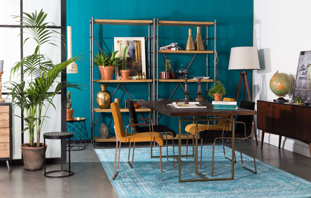 Esstisch aus Akazienholz und Messing im Art-Deco-Stil 180x75x90cm Holz Braun Dutchbone Möbel Esszimmermöbel Esstische