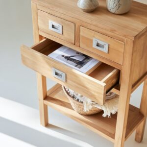 wohnli-moebel-suche-M21080076-1 Konsole aus massivem Teakholz 60x90x30cm Holz Beige Tikamoon Möbel Wohnzimmermöbel Konsolentische