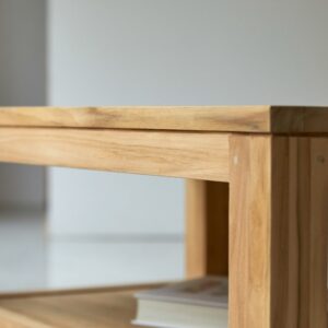 Rechteckiger Couchtisch aus massivem Teakholz 100x40x60cm Holz Beige Tikamoon Möbel Wohnzimmermöbel Couchtische