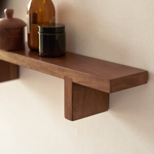 Horizontales Badregal aus massivem Palisander 90x10x10cm Holz Braun Tikamoon Möbel Badezimmermöbel Badezimmerregale