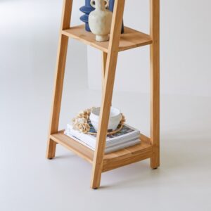 Bücherregal aus massivem Teak Step 40x160x37cm Holz Braun Tikamoon Möbel Wohnzimmermöbel Bücherregale