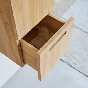 30x130x32cm Holz Beige Tikamoon Möbel Badezimmermöbel Bad-Hochschränke