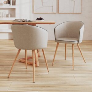 wohnli-moebel-suche-M21084967-1 Set aus 2 beigen Stoffstühlen 46x79x51cm Stoff Beige Maison Pavane Möbel Esszimmermöbel Stühle