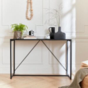 wohnli-moebel-suche-M21085233-1 Schwarze Metallkonsole 120x79x39cm Metall Schwarz sweeek Möbel Wohnzimmermöbel Konsolentische