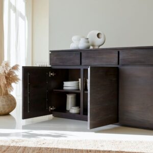 wohnli-moebel-suche-M21087438-1 Buffet aus massivem Mahagoniholz 150 cm 150x90x45cm Holz Braun Tikamoon Möbel Esszimmermöbel Sideboards, Highboards & niedrige Anrichten