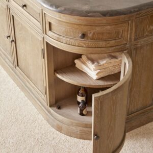 Badezimmermöbel aus Eiche und Stein Louise 180 cm 180x85x64cm Holz Braun Tikamoon Möbel Badezimmermöbel Waschtische