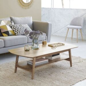 Couchtisch aus massivem Mindi-Holz 130 cm 130x40x130cm Holz Beige BERAH GETAH Möbel Wohnzimmermöbel Couchtische