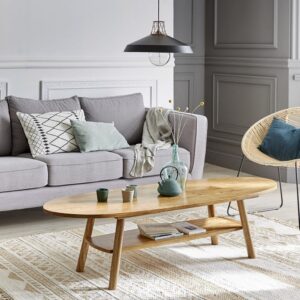 Couchtisch aus massivem Mindi-Holz 160 cm 160x40x160cm Holz Beige BERAH GETAH Möbel Wohnzimmermöbel Couchtische