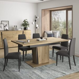wohnli-moebel-suche-M21091594-1 Esstisch Extensible 180/225 cm - Holzdekor 180x78x90cm Spanplatte Beige Gami Möbel Esszimmermöbel Esstische
